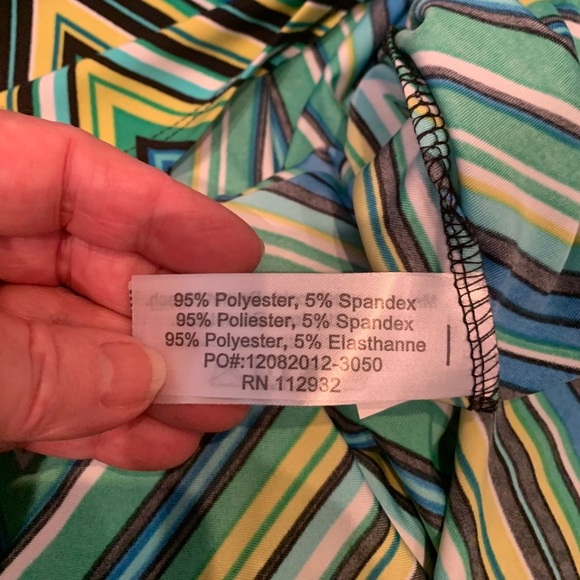NWOT long multi colored chevron striped maxi dress. Green, yellow, blue. Sz XL - Picture 11 of 13